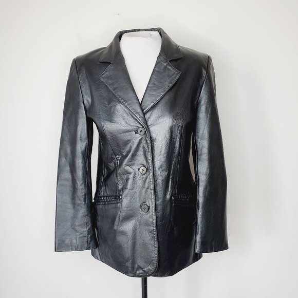 DANIER Genuine Leather Vintage 90's Black Jacket - Picture 3 of 10